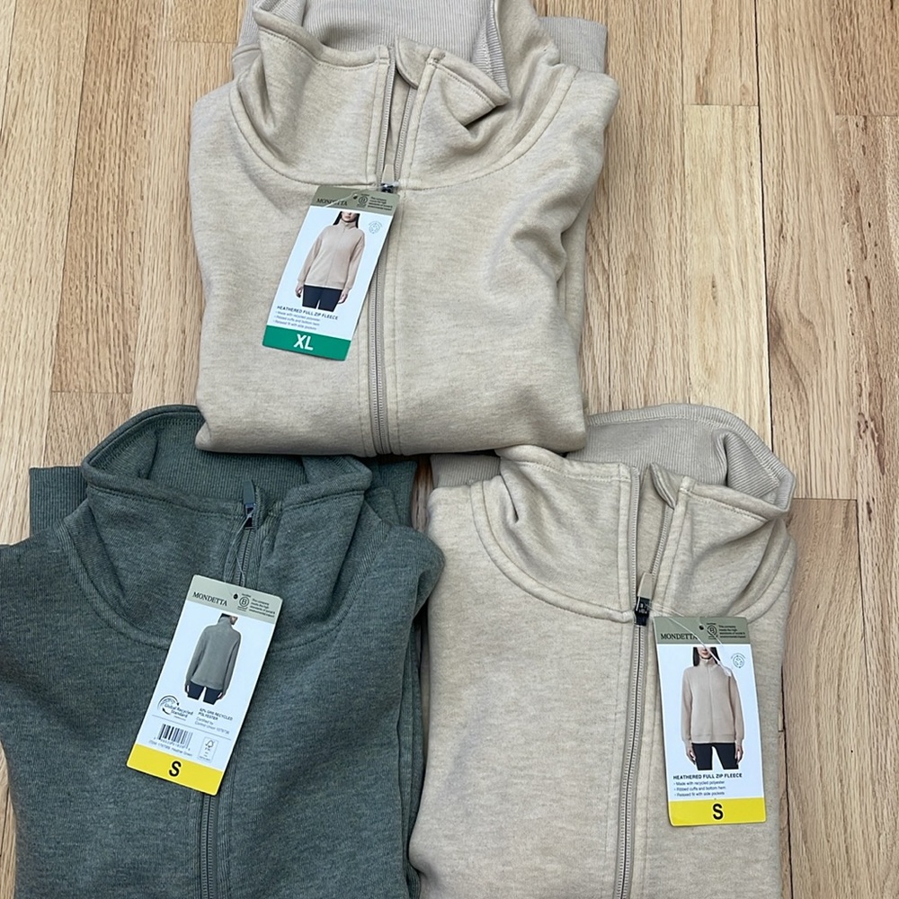 MONDETTA  weathered full zip fleece